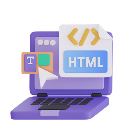 Éditeur HTML de programmation de conception Web  3D Icon