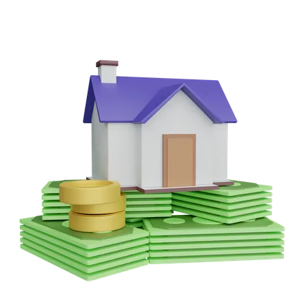 Concepto De Casa Cara Casa En El Dinero 3 D Ilustracion De Renderizado 3D Icon