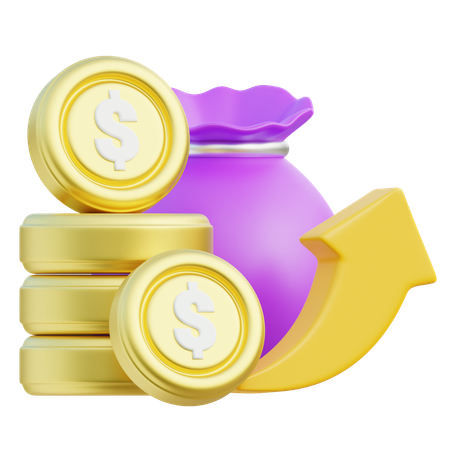 Concepto de crecimiento financiero y acumulación de beneficios  3D Icon