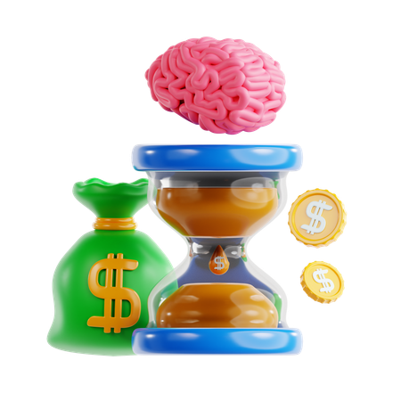 Concepts of Time Money and Intelligence in a Creative Design  3D Icon