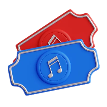 Concert Ticket  3D Icon