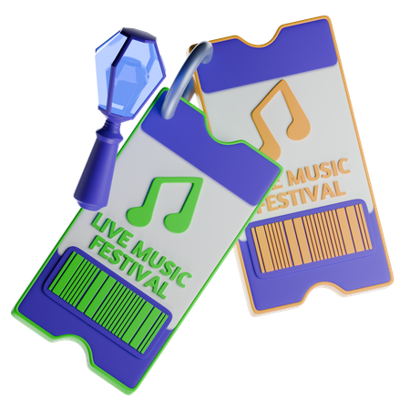 Concert Ticket  3D Icon