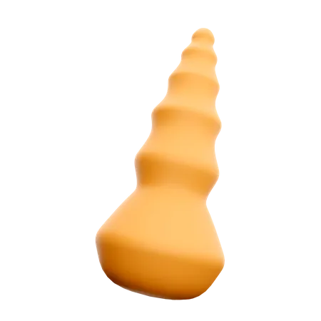 Icono De Concha De Renderizado 3 D 3 D Renderizado De Estacionamiento Maritimo Naranja En Forma De Icono De Espiral 3D Icon