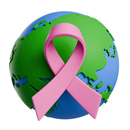 Conciencia global contra el cáncer.  3D Icon