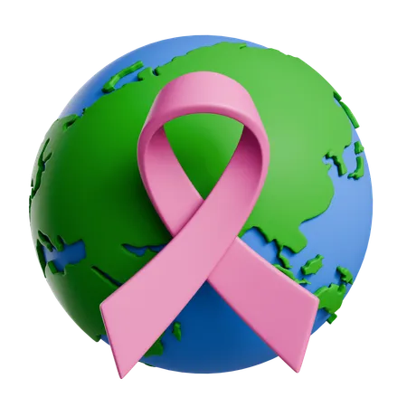 Conciencia global contra el cáncer.  3D Icon