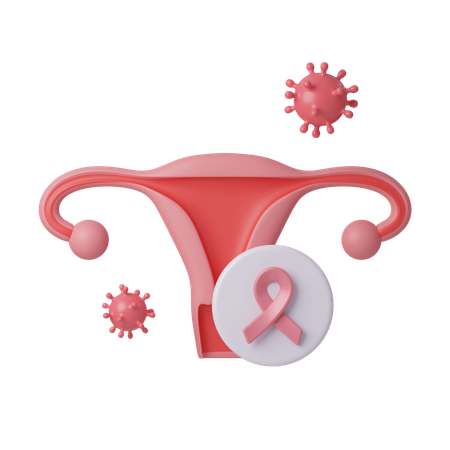 Concientización sobre el cáncer de útero  3D Icon