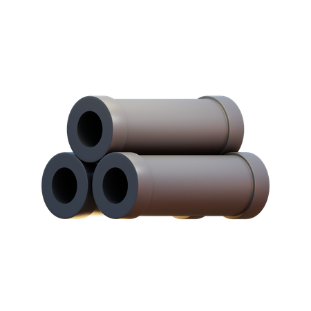 Concrete Pipes  3D Icon