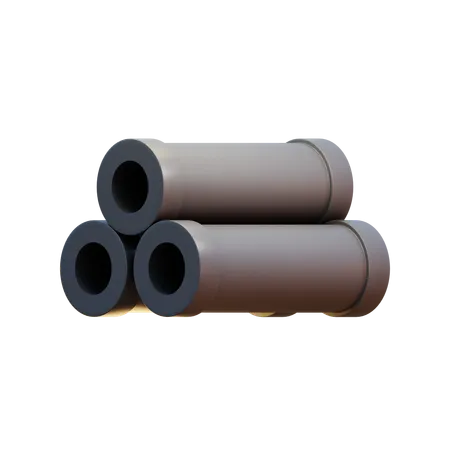 Concrete Pipes  3D Icon