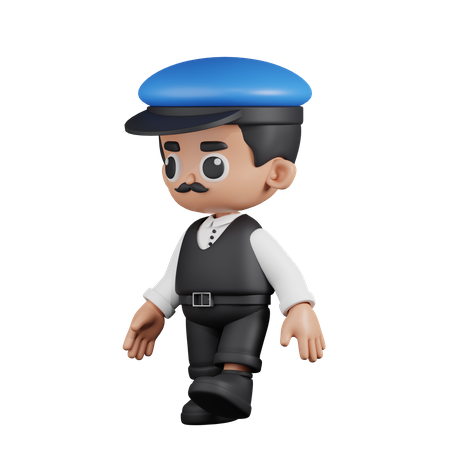 Conductor a pie  3D Illustration