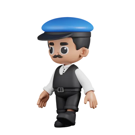 Conductor a pie  3D Illustration