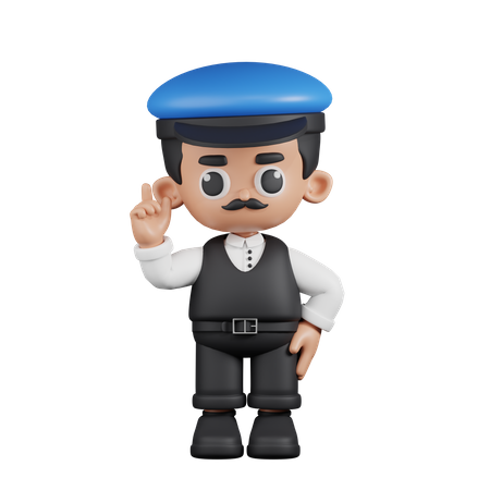 Conductor apuntando hacia arriba  3D Illustration