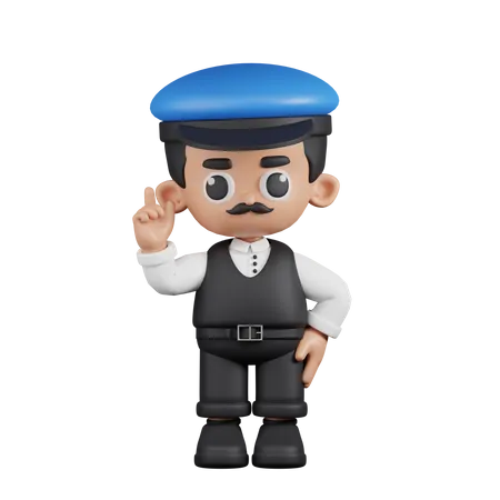 Conductor apuntando hacia arriba  3D Illustration