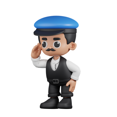 Conductor buscando algo  3D Illustration