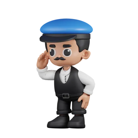 Conductor buscando algo  3D Illustration