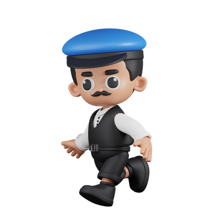 Conductor corriendo  3D Illustration