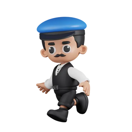 Conductor corriendo  3D Illustration