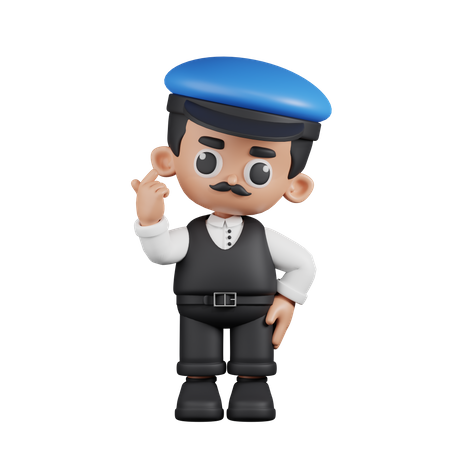 Conductor dando mini amor  3D Illustration