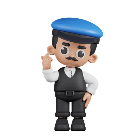 Conductor dando mini amor  3D Illustration