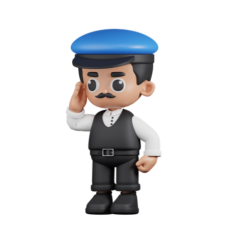 Conductor dando saludo  3D Illustration