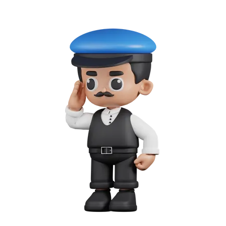 Conductor dando saludo  3D Illustration