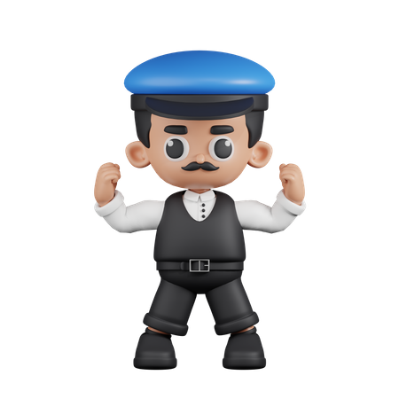 Conductor luciendo fuerte  3D Illustration