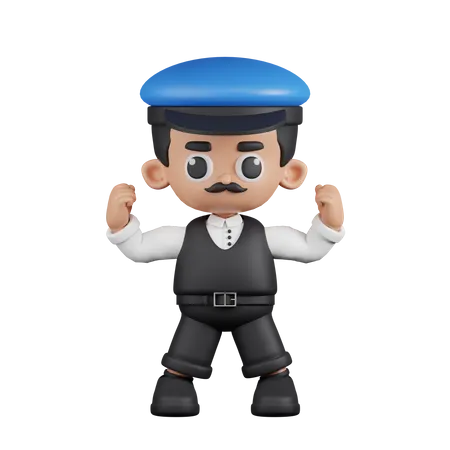 Conductor luciendo fuerte  3D Illustration