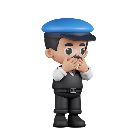 Conductor asustado  3D Illustration