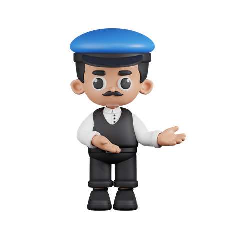 Conductor señalando algo  3D Illustration