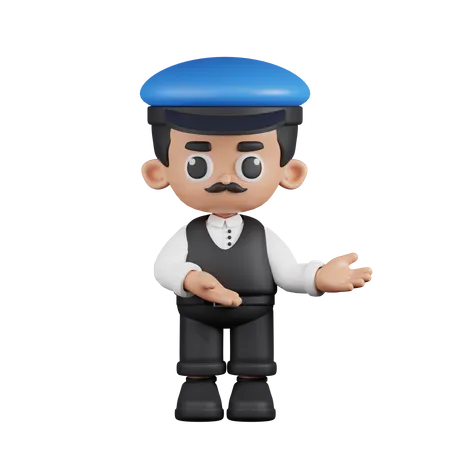 Conductor señalando algo  3D Illustration