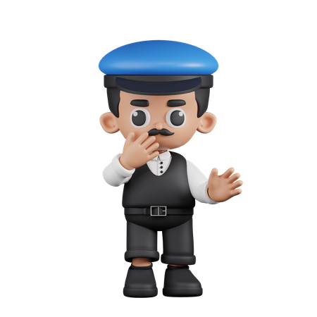 Conductor sorprendido  3D Illustration