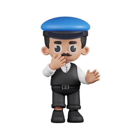 Conductor sorprendido  3D Illustration