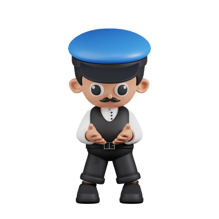 Conductor sosteniendo algo  3D Illustration