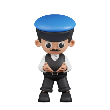 Conductor sosteniendo algo  3D Illustration