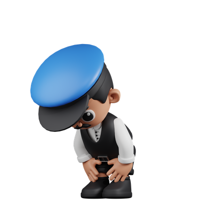 Conductor tomando un descanso  3D Illustration