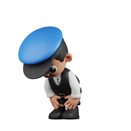 Conductor tomando un descanso  3D Illustration