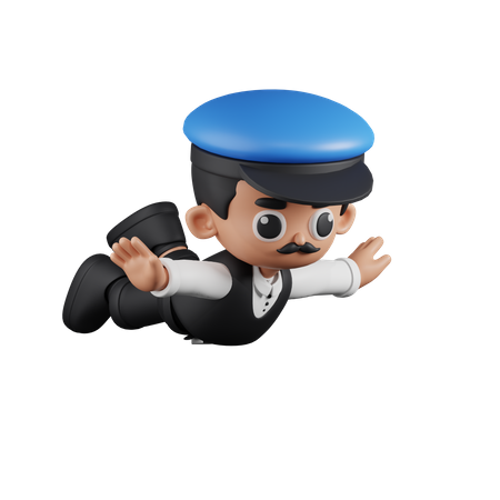 Conductor volador  3D Illustration