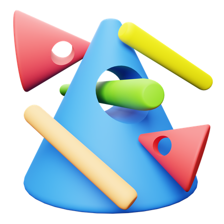 Cone Abstract shape 3D Illustration