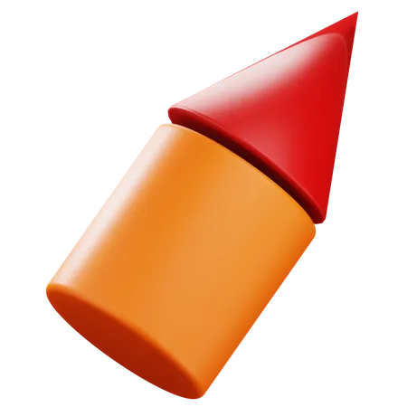 3 D Cone And Cylinder Shape Illustration 3D Icon