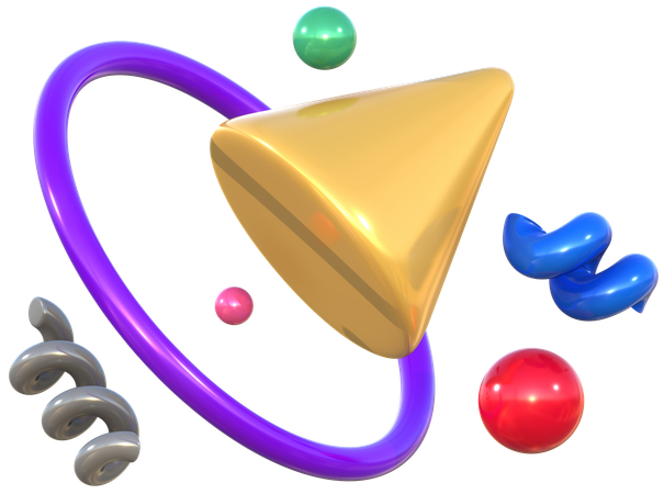 Cone And Objects Geometric Harmony Abstract Shapes  3D Icon