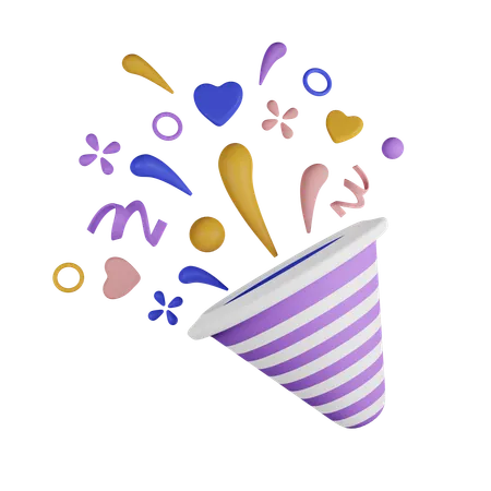 Cone Confetti Contains PNG BLEND GLTF And OBJ Files 3D Icon