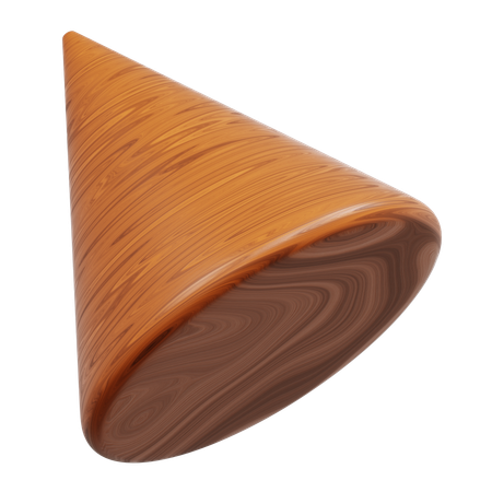 Cone de madeira com base circular  3D Icon