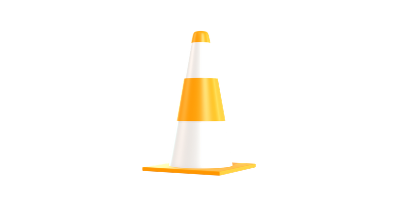 Cone de tráfego  3D Icon