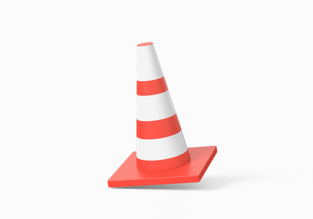 Cone de tráfego  3D Icon