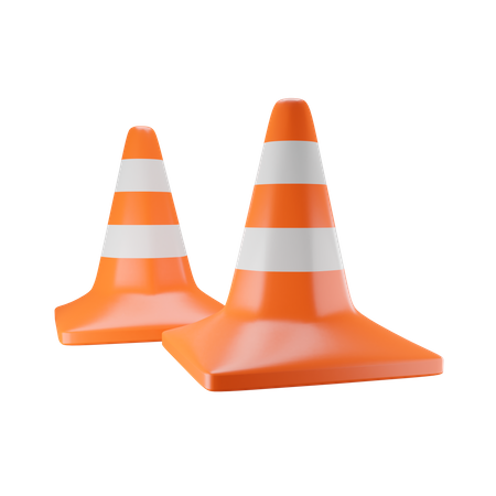 Cone de trânsito laranja  3D Illustration