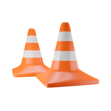 Cone de trânsito laranja  3D Illustration