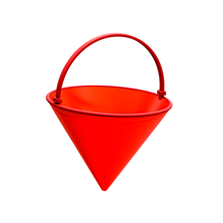 Cone Fire Bucket  3D Illustration