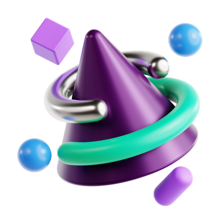 Forma abstrata de cone  3D Icon