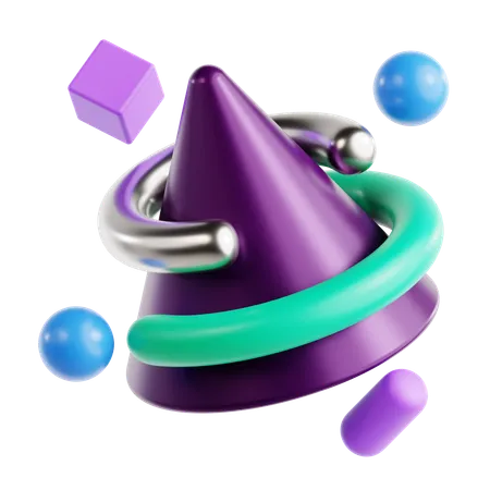 Forma abstrata de cone  3D Icon