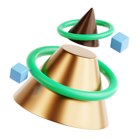 Forma abstrata de cone  3D Icon