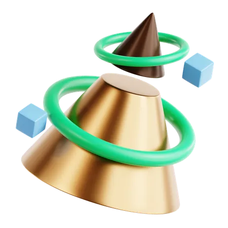 Forma abstrata de cone  3D Icon